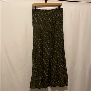 Green American eagle midi wrap skirt